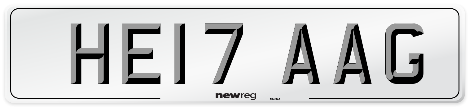 HE17 AAG Number Plate from New Reg